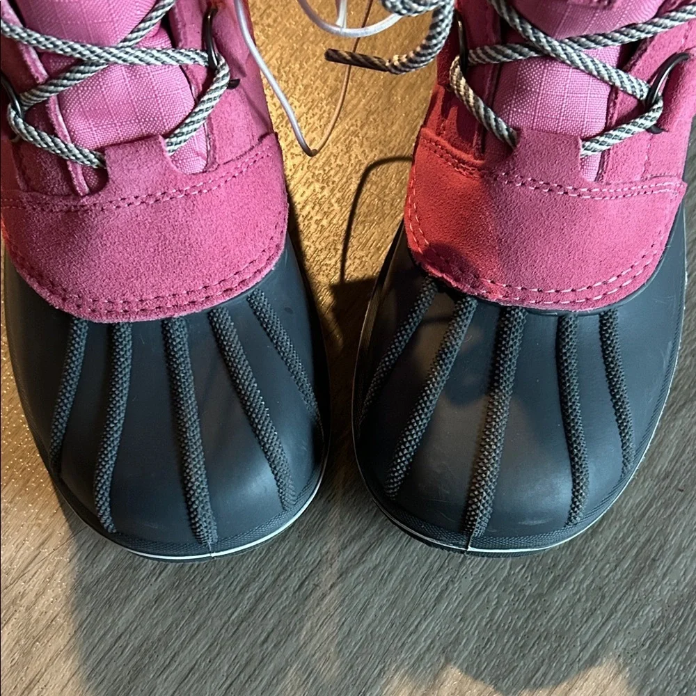 Cat & Jack Pink and Gray Girls' Fleece-Trim Winter Boots